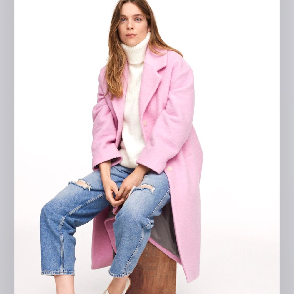 MANGO Pink Wool Coat NWT XS